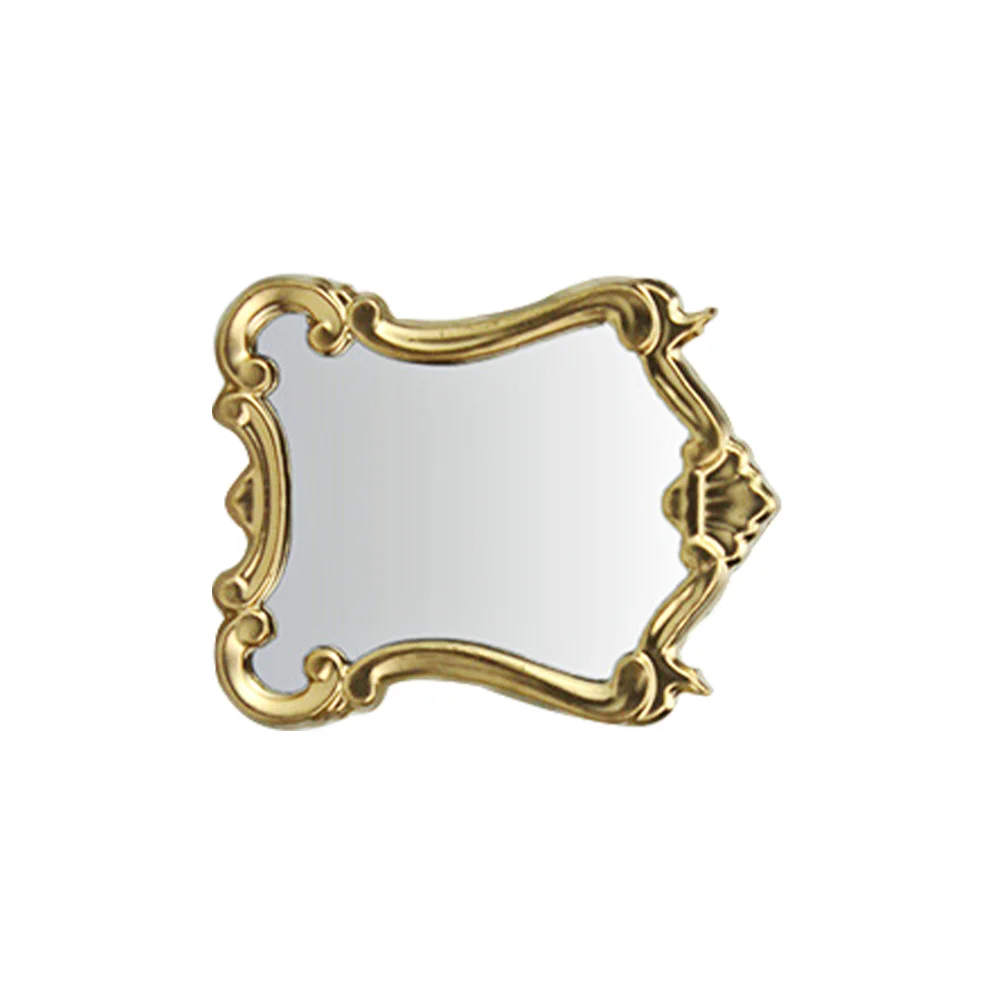 Bathroom Decorations Miniature Vintage Mirror Model House Makeup Toy Adornment Silver Accessory