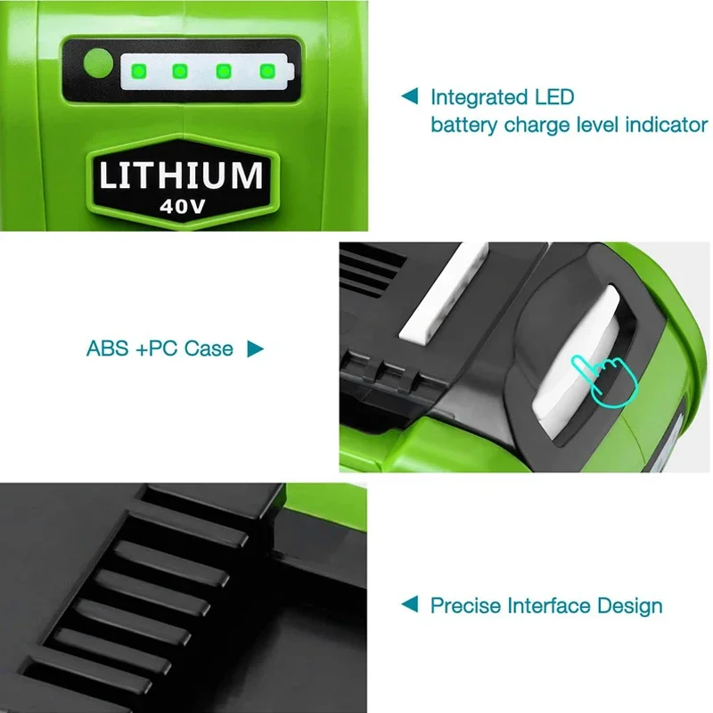 6000mAh G-MAX 40V Li-ion Replacement Battery for GreenWorks 20292 20302 20672 20202 20322 20262 29302 29463 Rechargeable Battery