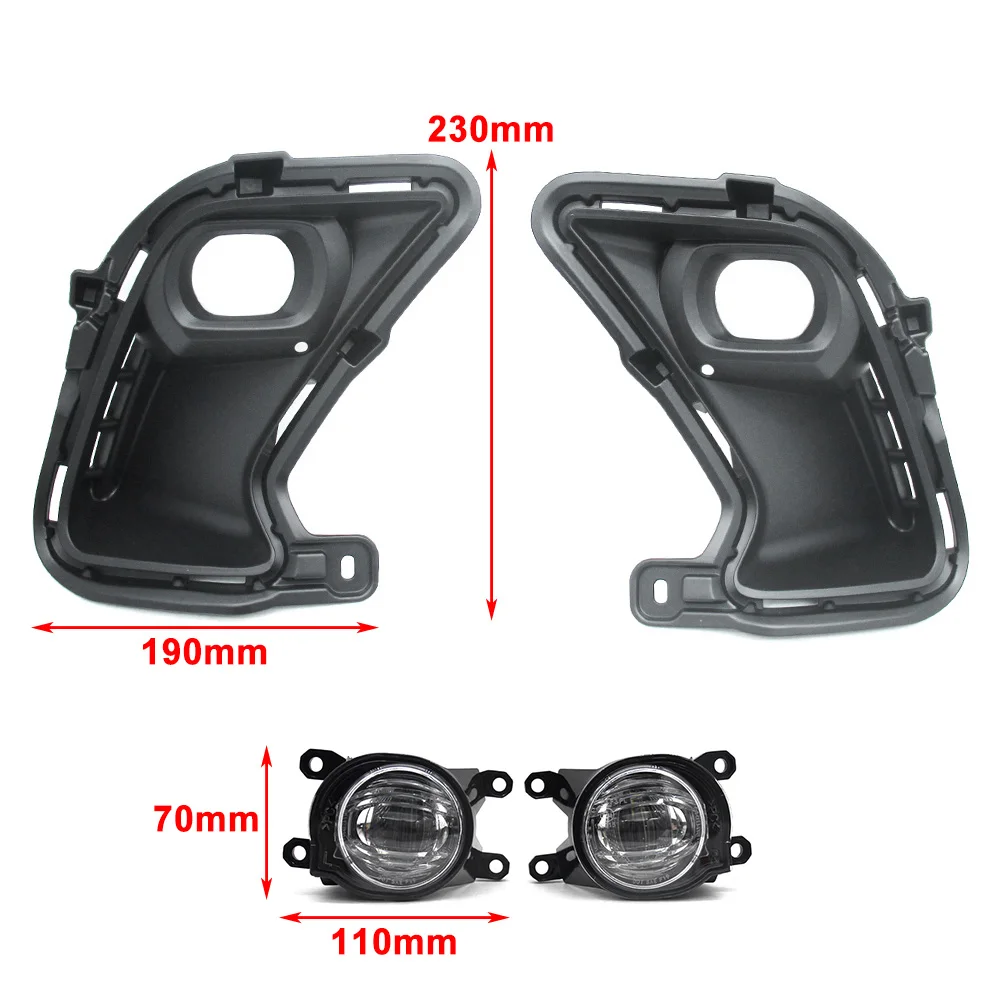 1 Set TO2595110 Car Fog Light Cover Lamp Bezel ABS For Toyota Grand Highlander 2024-2025