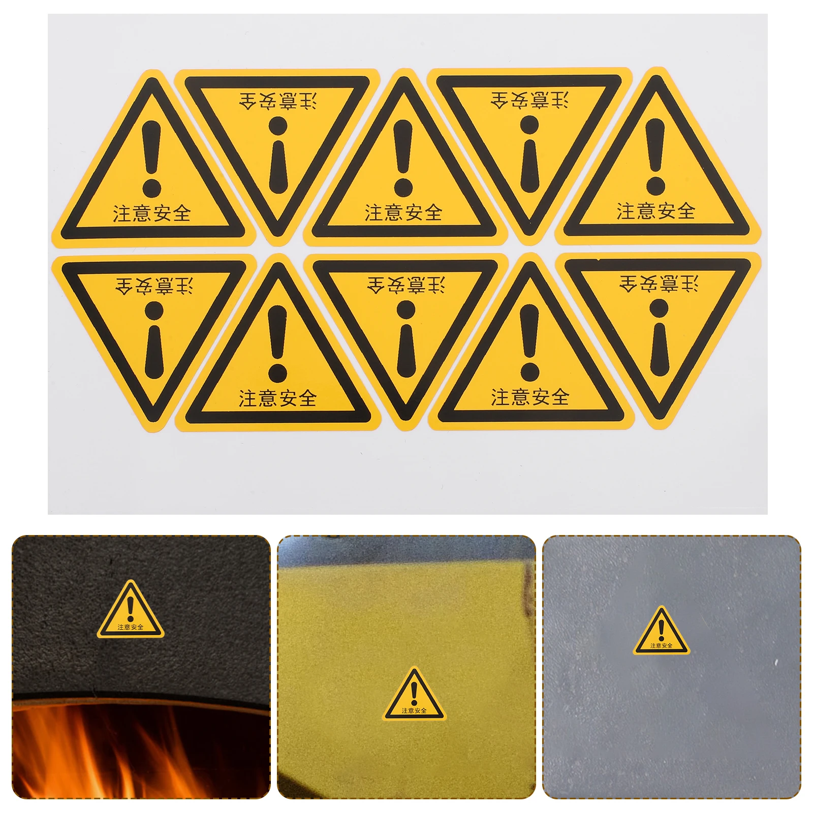 24 Pcs Sticker Safety Warning Sign Construction Stickers Pvc Self-adhesive Signs