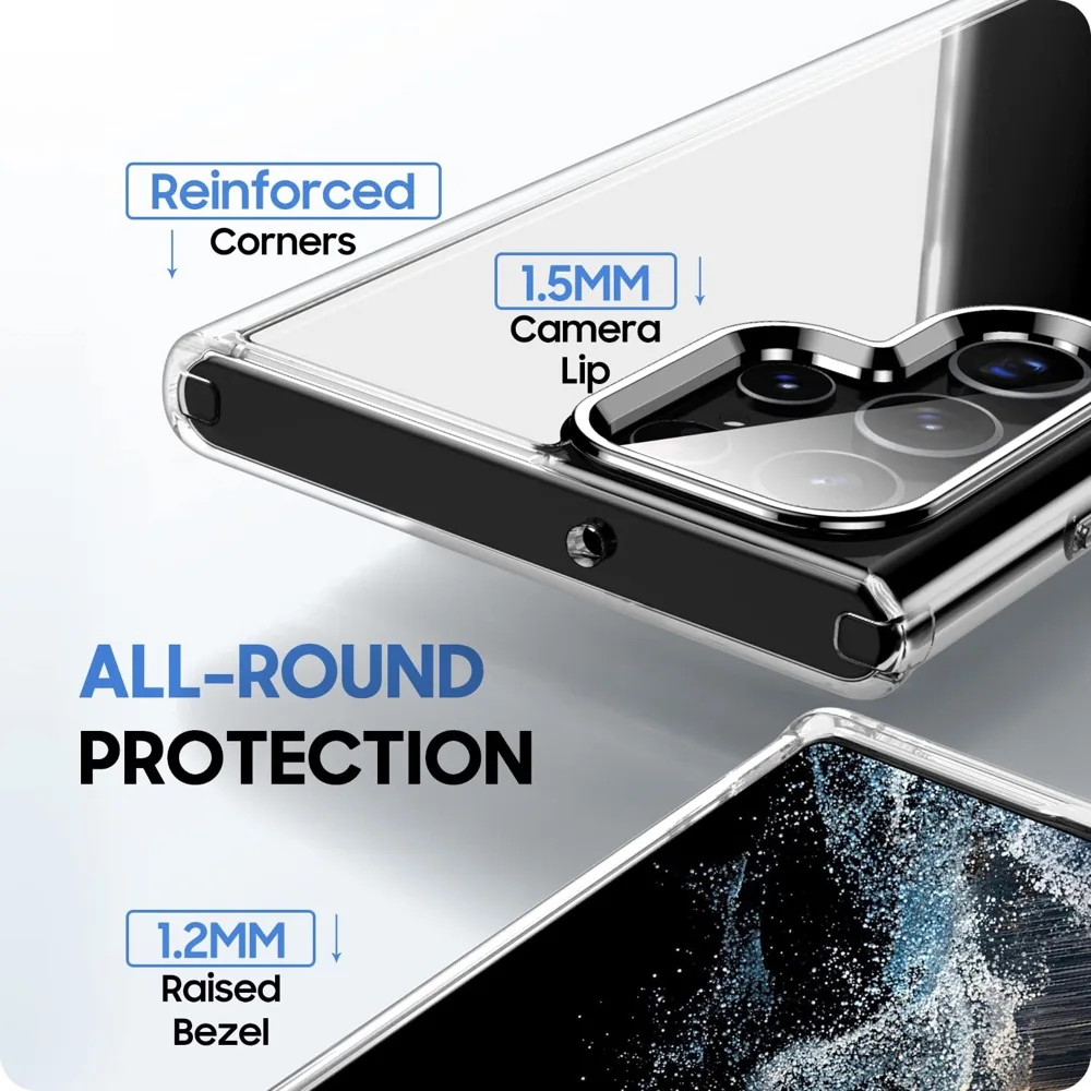 Crystal Clear Case for Samsung Galaxy S23 S22 S21 Plus Ultra FE Flexible Soft Frame + PC Hard Back Cover Crystal Protective Case image 2