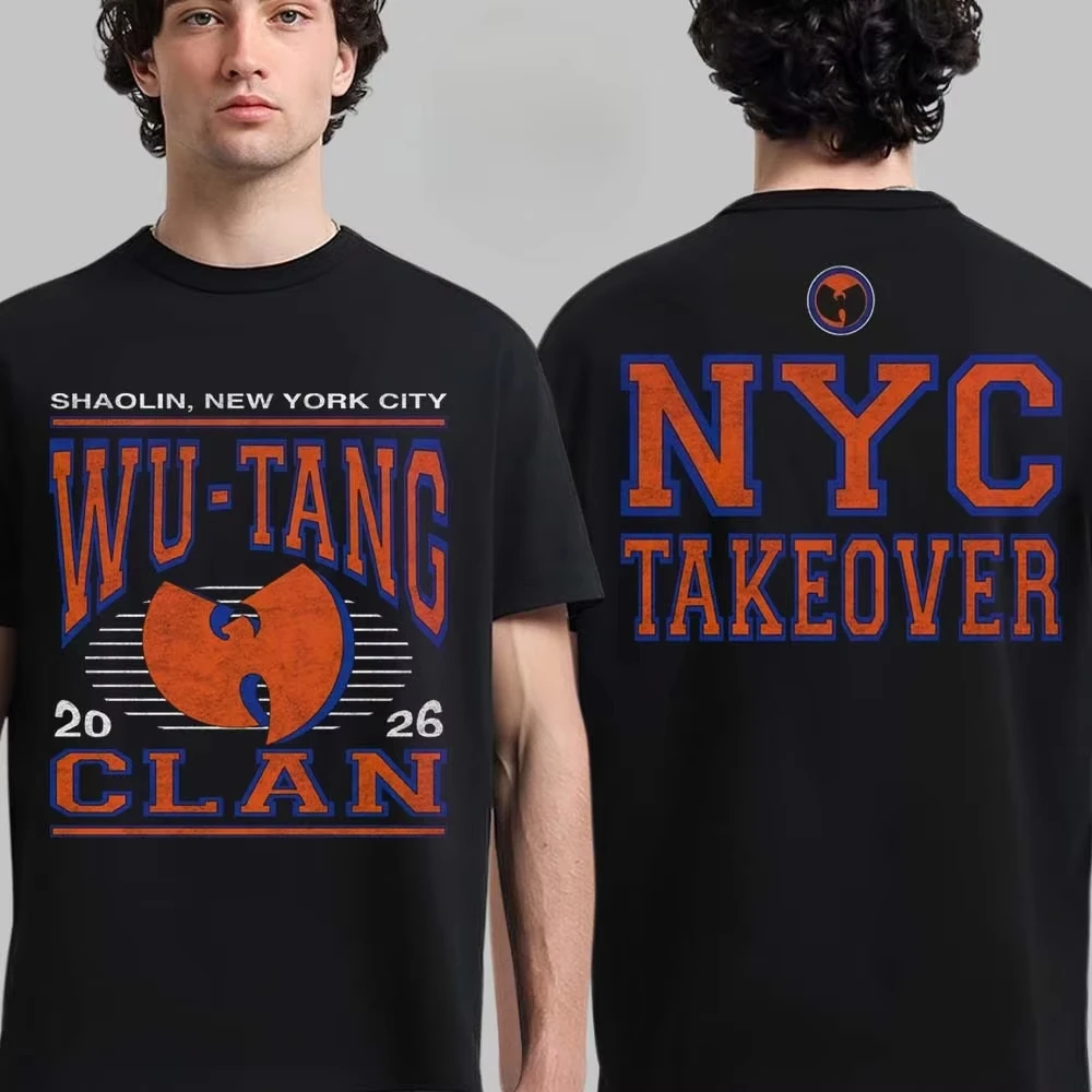Wu-Tang Clan NYC Takeover Graphic T-shirt Y2K Aesthetic Streetwear Unisex Oversized Summer Cotton Hip Hop Print Tee Clothing Top