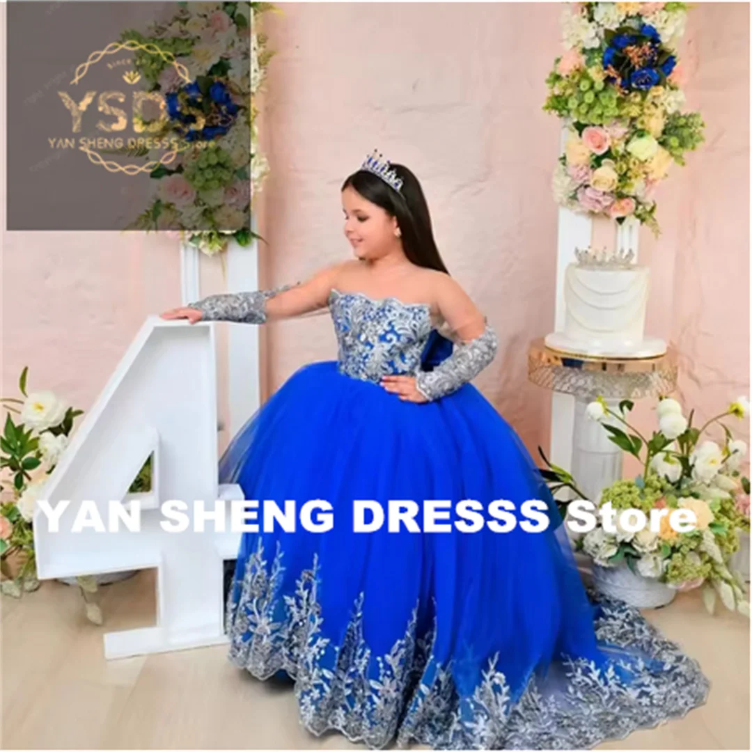 Customized Pageant Vestido Little Girl Flower Girl Dress White Snow Princess Customised Party Prom First Communion Ceremony