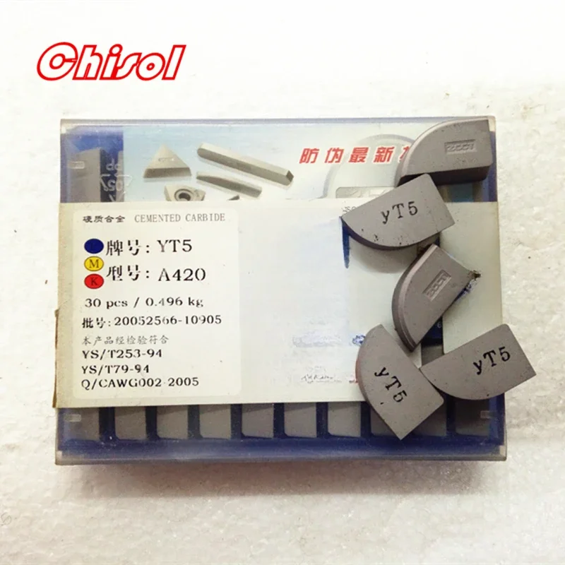 30pcs/Box A420 A420Z YT5 YW2 YW1 YT15 YT14 YG6 YG8 Carbide Brazed Inserts Welding Tips Blade Cutter