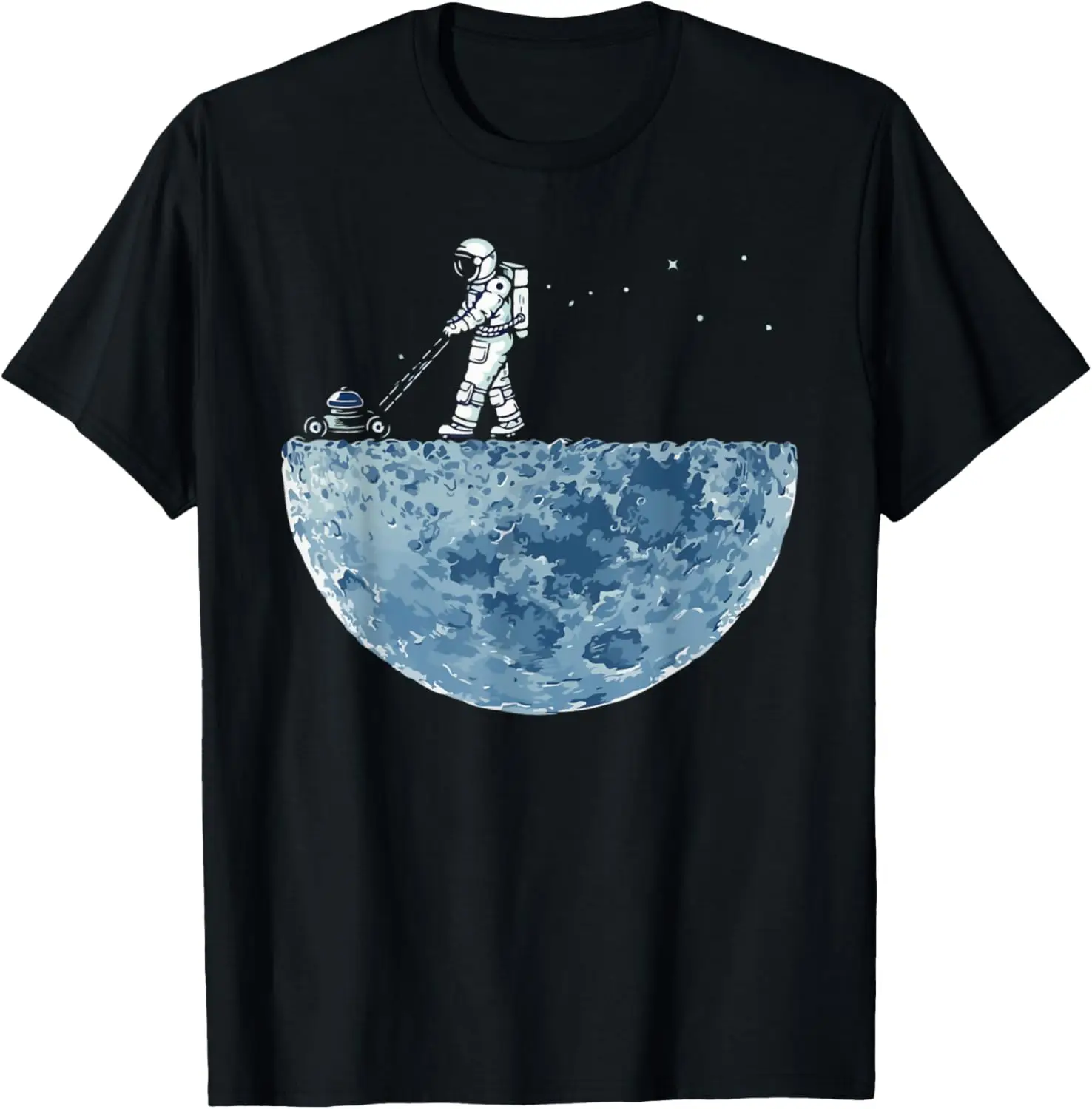 Camiseta de astronauta para cortar la Luna y el césped, camisetas gráficas divertidas con estampado personalizado, camisetas de manga corta, Camiseta para Hombre
