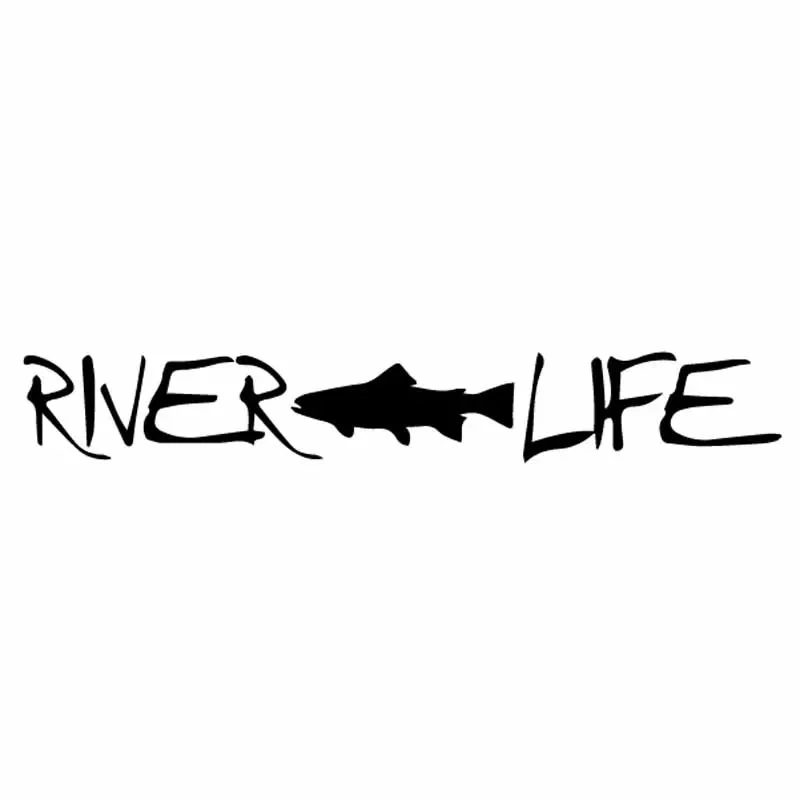 

Car Stickers Fly Fishing on The River Life Trout Fishing PVC Car Decoration Accessories Decals Creative Black/white,18cm*3cm