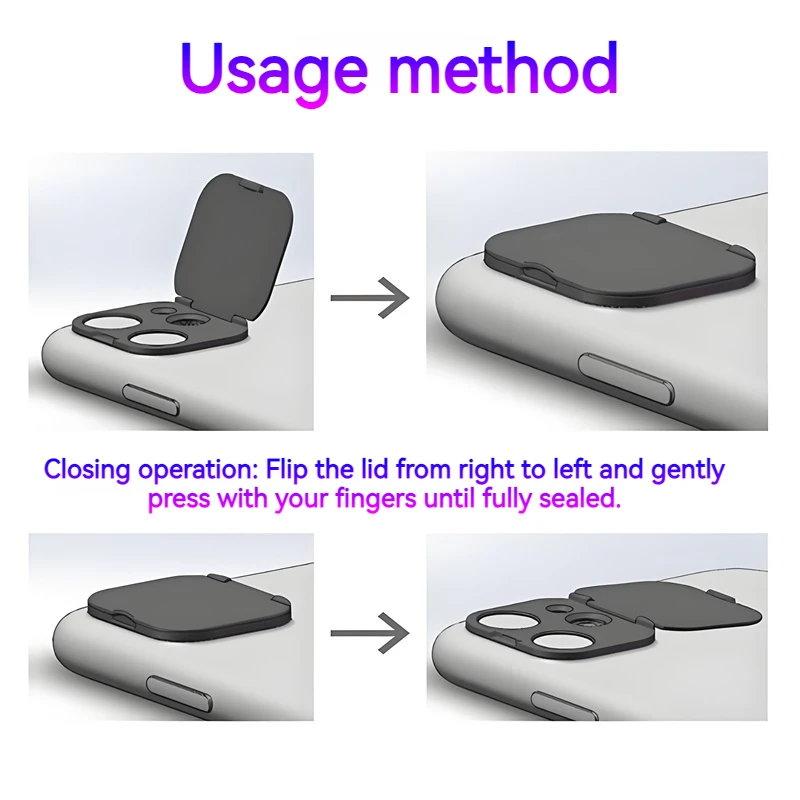 Couvercle d'objectif arrière Anti-regard, protecteur de confidentialité pour caméra, conception d'ouverture et de fermeture, utilisation facile pour iPhone 17 16 15 14 13 12 11 Pro Max Mini
