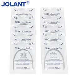 JOLANT Dental Orthodontic NITI Arch Wires, redondo, retangular, super elástico, forma oval, superior e inferior, 10pcs por pacote