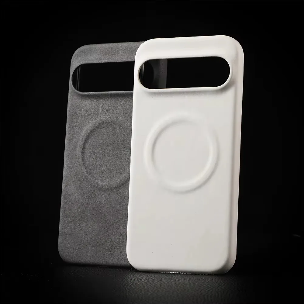 

Luxury Sheepskin Leather Magnetic Phone Case For Google Pixel 10 9 8 Pro XL 8A 9 Pro Shockproof Business Matte Hard Solid Cover