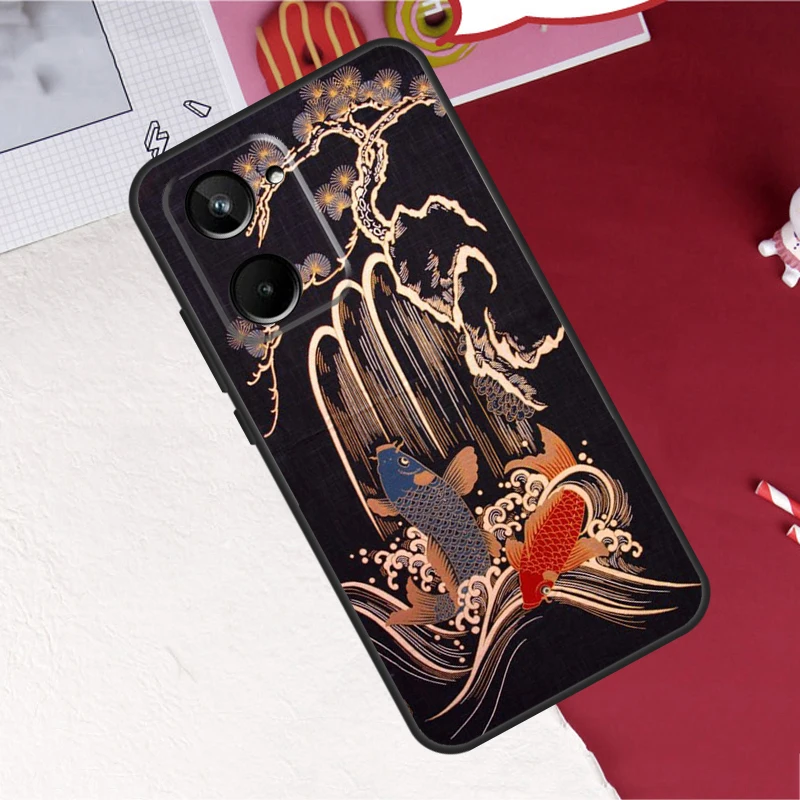 Chinese Koi Fishes For Realme C21Y C25Y C11 C15 C21 C25 C30 C31 C35 Realme GT Neo 5 3 3T 8 9 10 Pro Plus Case