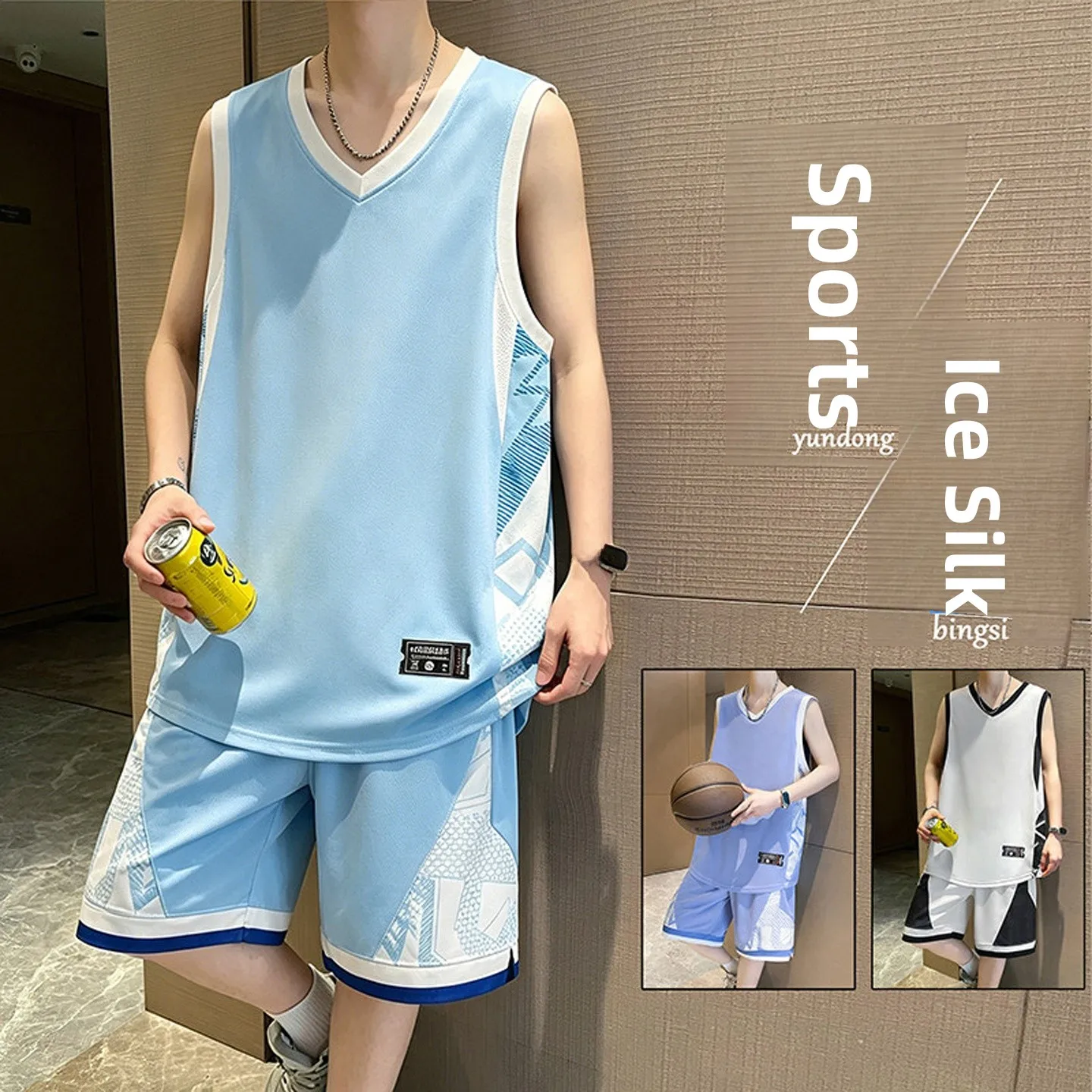 uniforme-de-baloncesto-ice-silk-para-hombre-conjunto-deportivo-de-secado-rapido-camiseta-de-manga-corta-pantalones-cortos