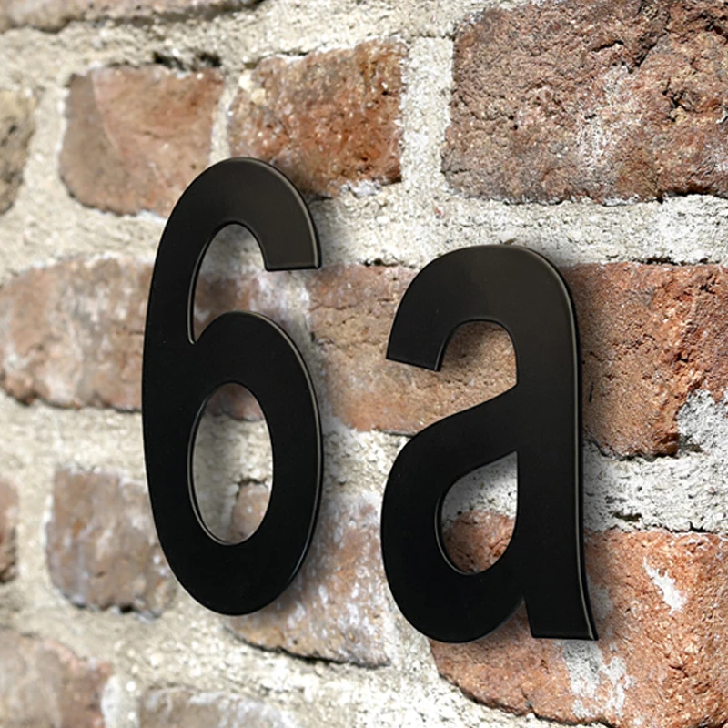 20cm Black 304 Stainless Steel Address Sign Outdoor Door Morden House Number