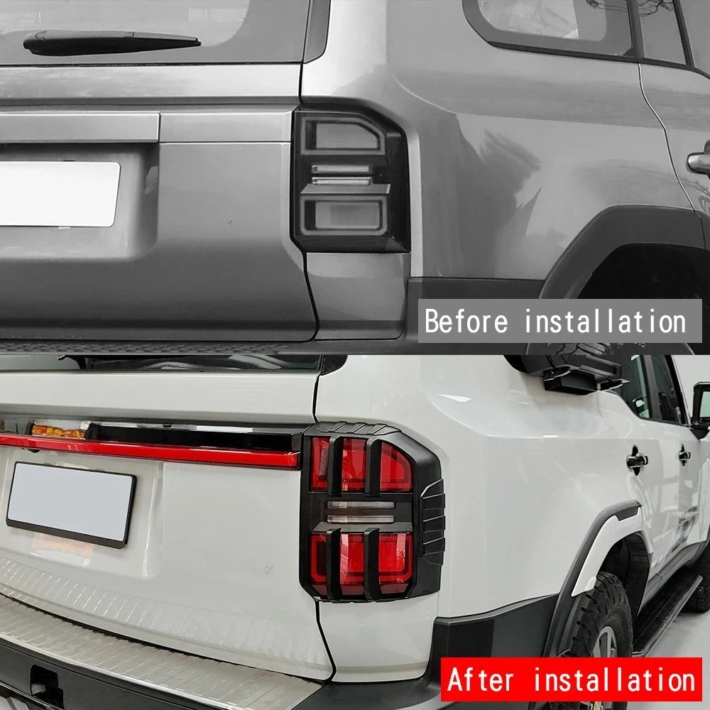 

Защитный чехол для задних фонарей со светодиодной подсветкой для Toyota Prado LC250 24 25, ABS, защита от столкновений, внешняя модификация