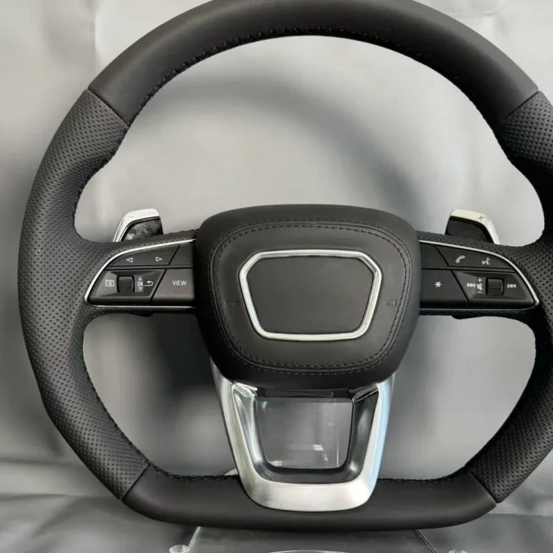 

Customized Heating Genuine Leather Car Steering Wheel Fit For Audi A4 A5 Q3 Q5 Q5L Q7 Q8 Steering Wheel Car Accessories