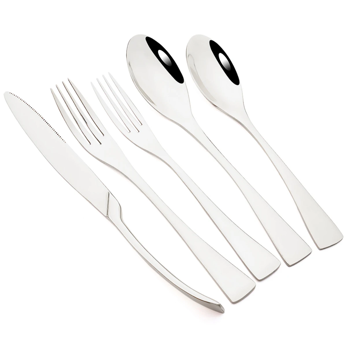 5 stücke Messer Gabel Dessert Löffel Besteck Silber Geschirr Besteck Set Spiegel Edelstahl Geschirr Westlichen Küche Besteck