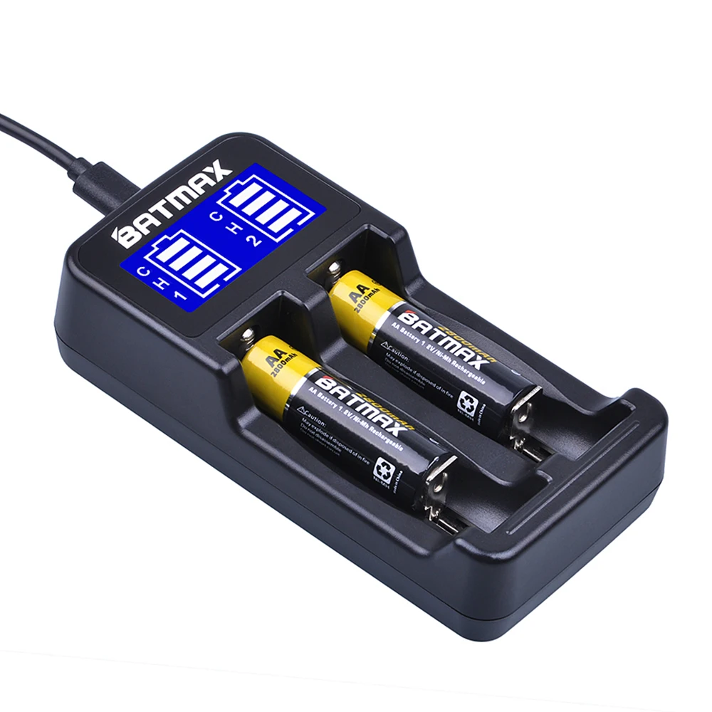 18650 Pin LCD USB Đa Năng Intellegent Sạc Cho Pin Li-ion 18650 18350 17670 16340(RCR123) 14500 NiHM Một/Pin AA/AAA