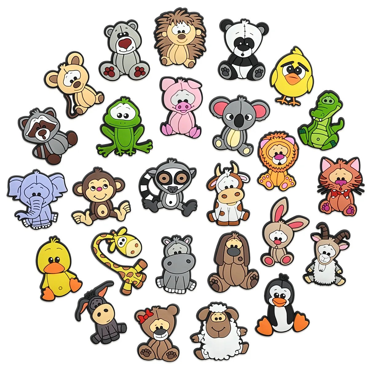 26 Peças de Acessórios para Calçados da Série Animais Fofos para Sandálias e Bolsas de Praia, Decorações DIY para Calçados, Ótimo Presente