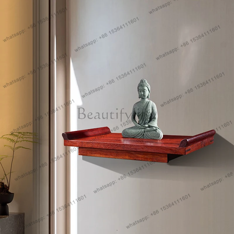 mahogany solid wood small high-end Buddhist niche wall-mounted Chinese-style household table