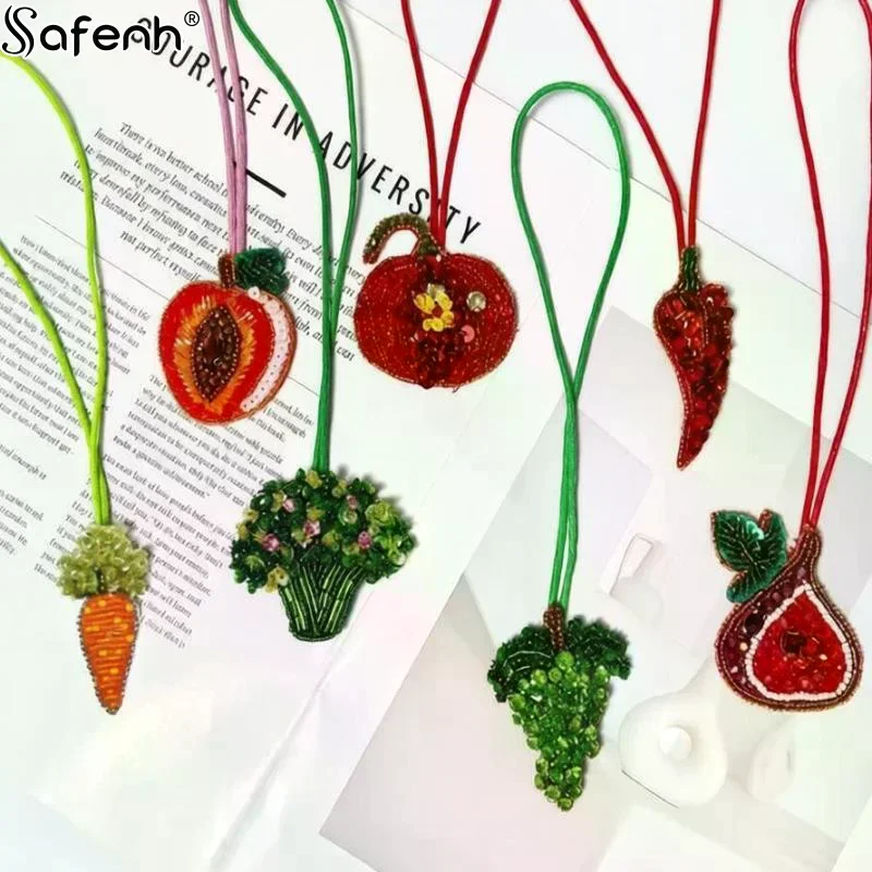 

1pcs 3D Rhinestone Beaded Sequin Bead Summer Fruit Series Rope Patches Crystal Bag Patch Beading Applique Patch
