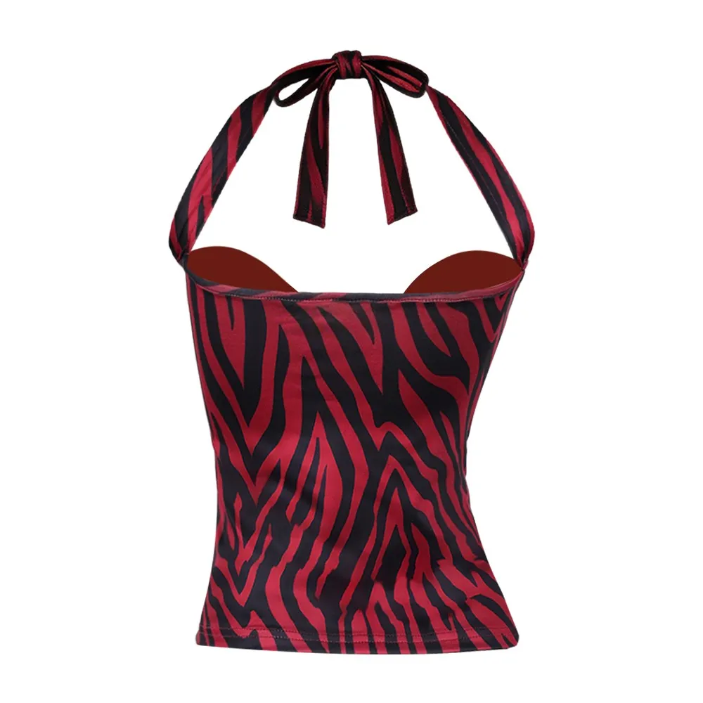 Nikki Cosplay Red Halter Top Movie Obsession Roleplay Costume Clothes Uniform Outfits Adult Women Dress Halloween Carnival Party view 3