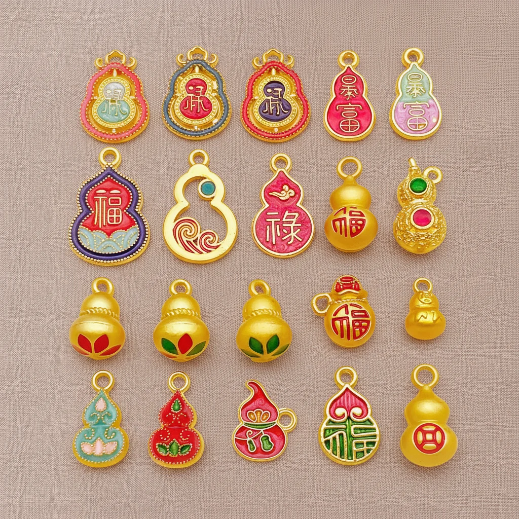 5/20pcs Sand-Gold Alloy Charms Pendants for Wealth, Prosperity, and Good Fortune. DIY Chinese-style for Bracelets Jewelry making