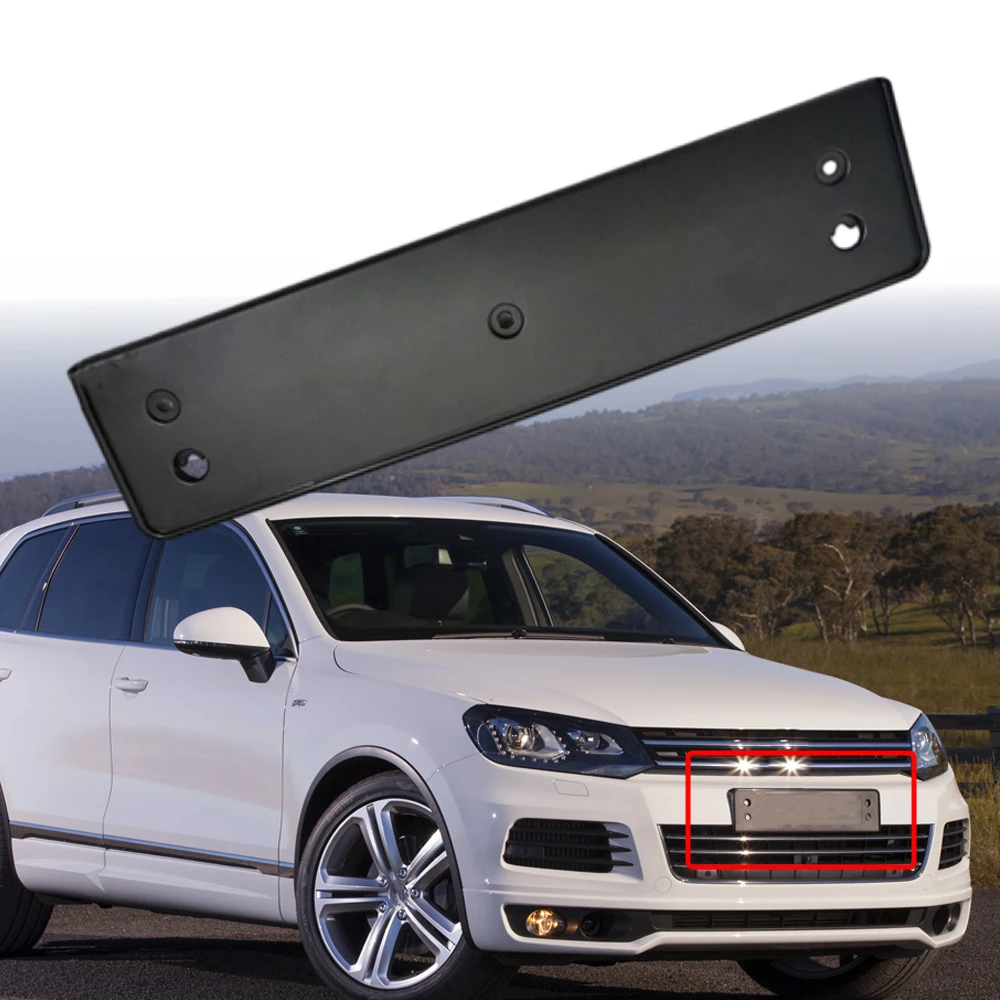 

Car Front Bumper Number License Plate Bracket Holder License Plate Frame Cover For VW Touareg 2011 2012 2013 2014 2015 7P6807287