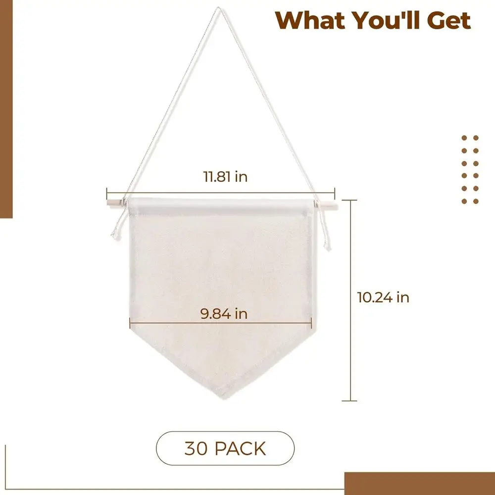 Set of 30 Canvas Banners - Decorative Wall Hangings for DIY Displays and Enamel Pin Collections