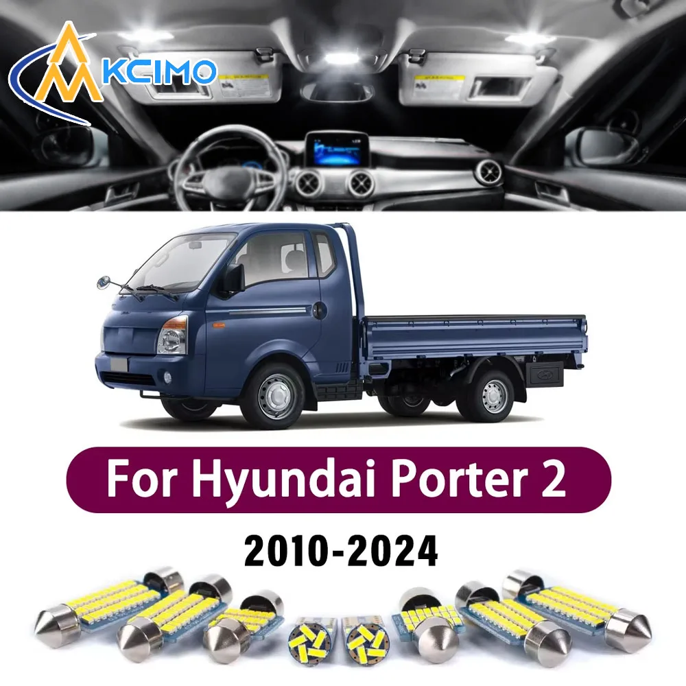 

High Lumen CANBUS Error Free LED Interior Light Kit For Hyundai Porter 2 2010-2024 Map Trunk Reading Dome Lamp Bulbs Set