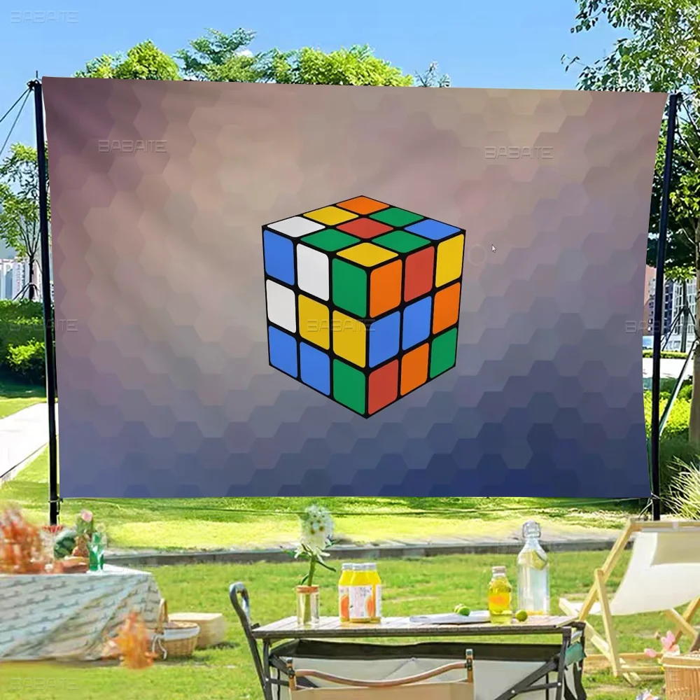 R-Rubiks C-Cubes Art Retro Flags Multiple Choice Living Studio Booth Interior Decoration Banner