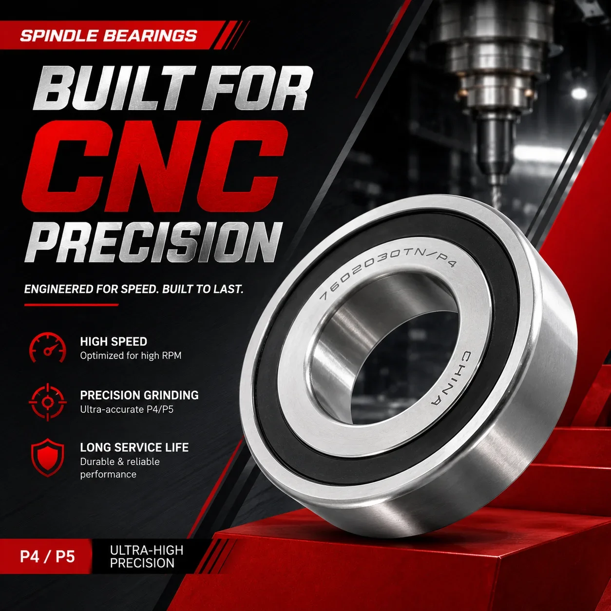 BS4090 BS4575 BS45100 BS50100 BS55100 BS55120 BS60120 TN Angular Contact Ball Bearings