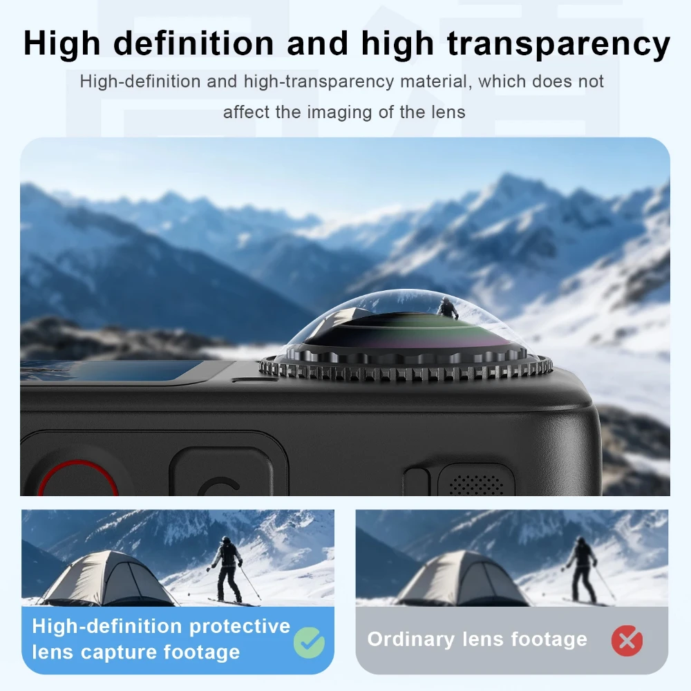 Dual Lens Guard for Insta360 X6 Accessories Twist-Lock Shock‑Resistant High‑Transparency Protective Cover