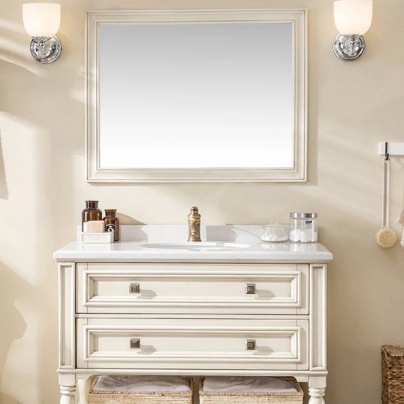 

Customized American oak bathroom cabinet combination mirror cabinet, dressing table, wash basin, bathroom washbasin, washbasin,