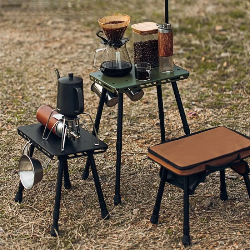 

Outdoor Table and Chair Dual-Use Table, Liftable Portable Stool Outdoor Fishing Camping Chair Desk