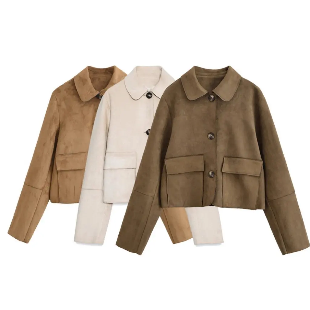 

Autumn Suede Jacket Women's Fashion Outerwear European And American Style Velboa Coat Wholesale And Retail