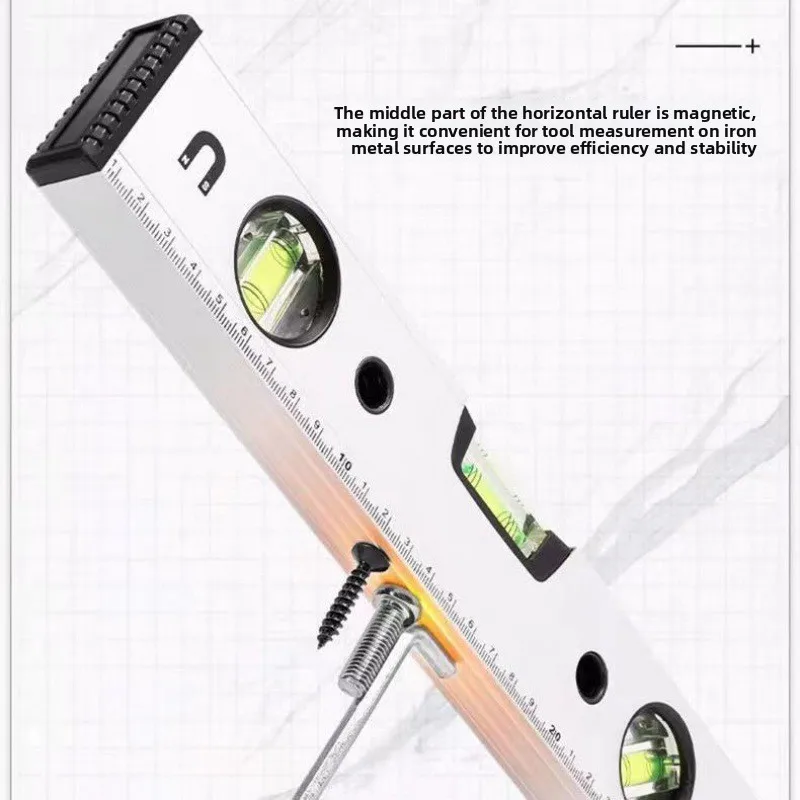 Магнитный торпедный уровень Duty, алюминиевый 3-флаконный противоударный пузырьковый уровень высокой видимости, инструмент для строительства, обработки металла