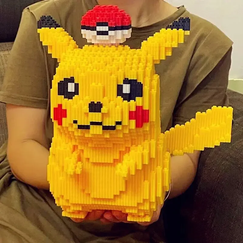 Pokemon Anime Pikachu Diamond Micro Building Blocks Games Model Bricks Figures Decompression Toys For Kids Gift