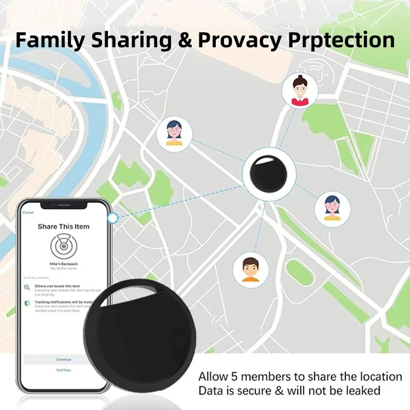 5 عبوات من جهاز تعقب GPS بتقنية البلوتوث لنظام iOS يعمل مع Apple Find My App لتحديد المواقع العالمية لحقيبة الأمتعة ومحفظة السيارة والعلامة الذكية