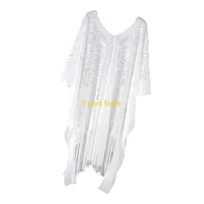 U2JB 여성 수영복 커버 업 단색 해변 드레스 중공 해변 커버 업