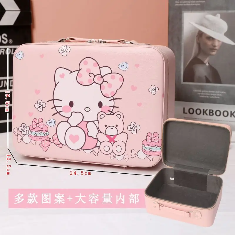 Bolsa de cosméticos Sanrio Hello Kitty, grande capacidade, organizador de produtos de higiene pessoal para viagem, caixa de armazenamento feminina, co