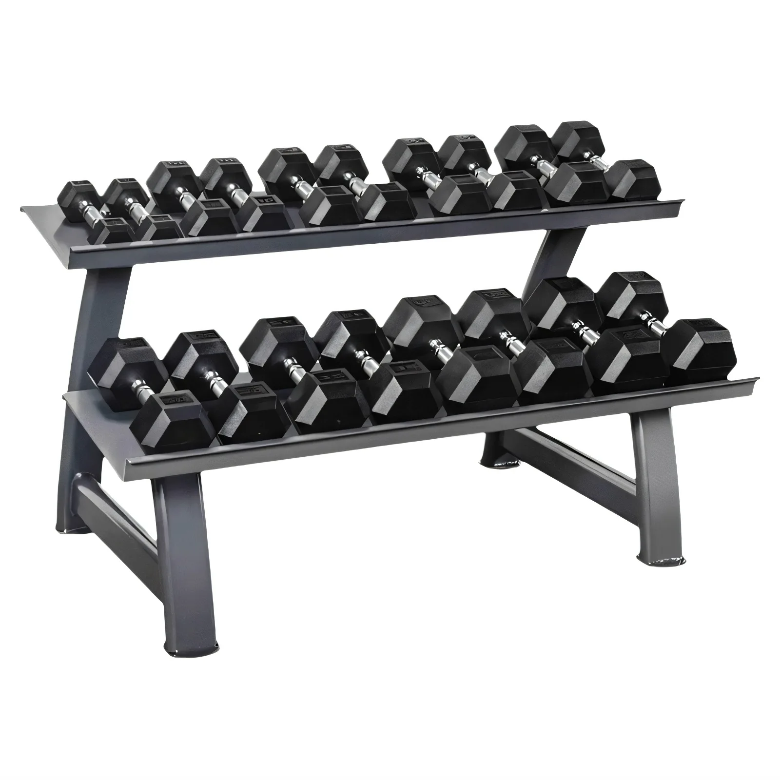 Cast Iron Hexagonal Rubber Coated Dumbbells Full Set for Home Gym & Commercial Fitness Centerpromote sales