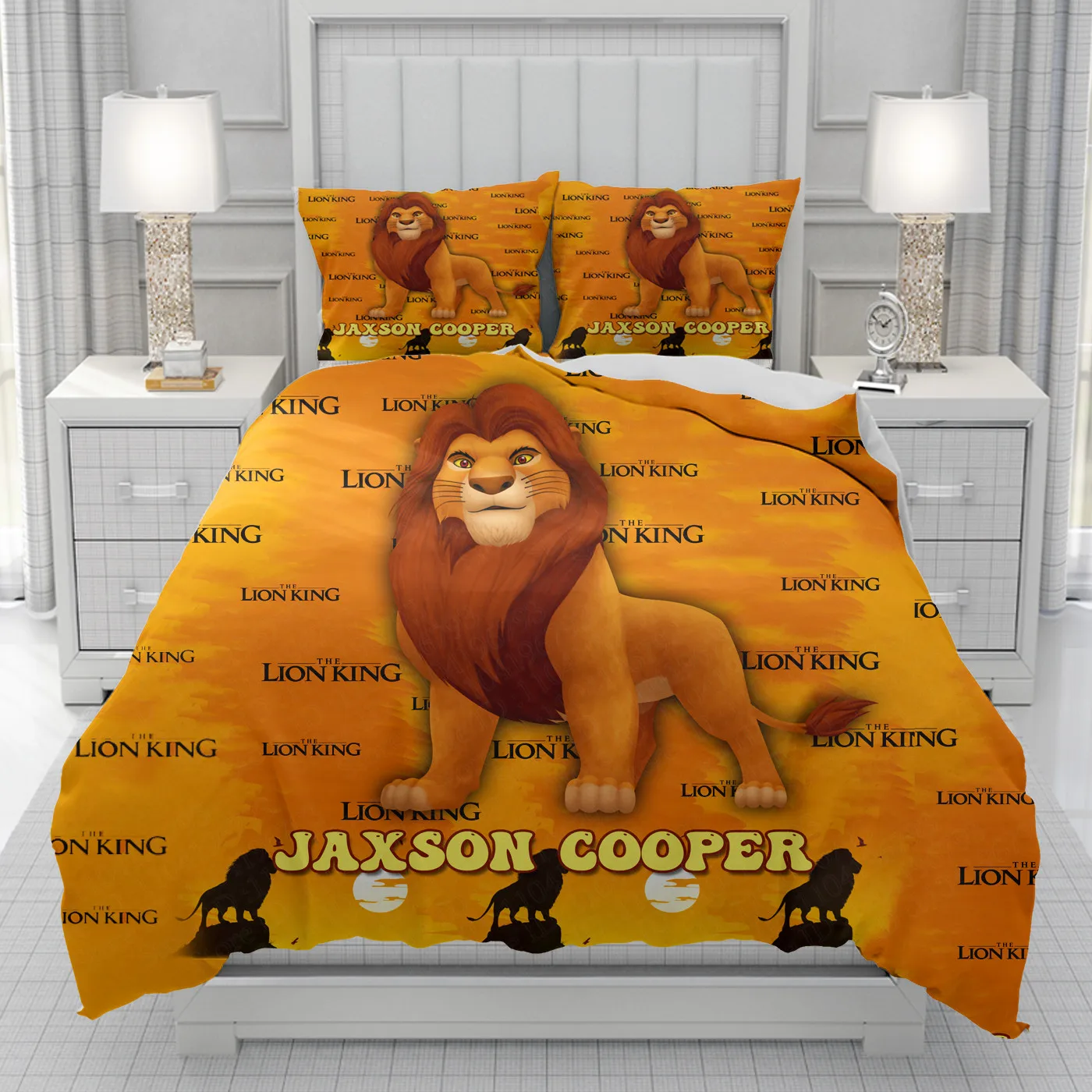 Funda nórdica 3D divertida del Rey León Simba para hombres, mujeres/niños, juego de cama con estampado de dibujos animados de Disney, envío directo