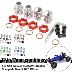 Metal 12mm to 17mm Splined Wheel Hex Hub Adapter for Traxxas 1/10 Slash 2WD 4X4 Rustler Stampede 2WD 4X4 RC Car Upgrade Parts
