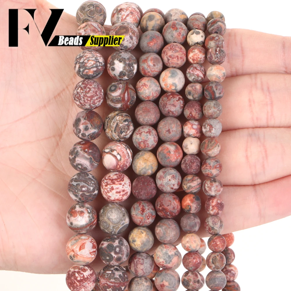 4/6/8/10mm Frosted Natural Leopard Skin Jasper Stone Beads For Jewelry Making Findings Matte Loose Beads Diy Bracelet Accessory