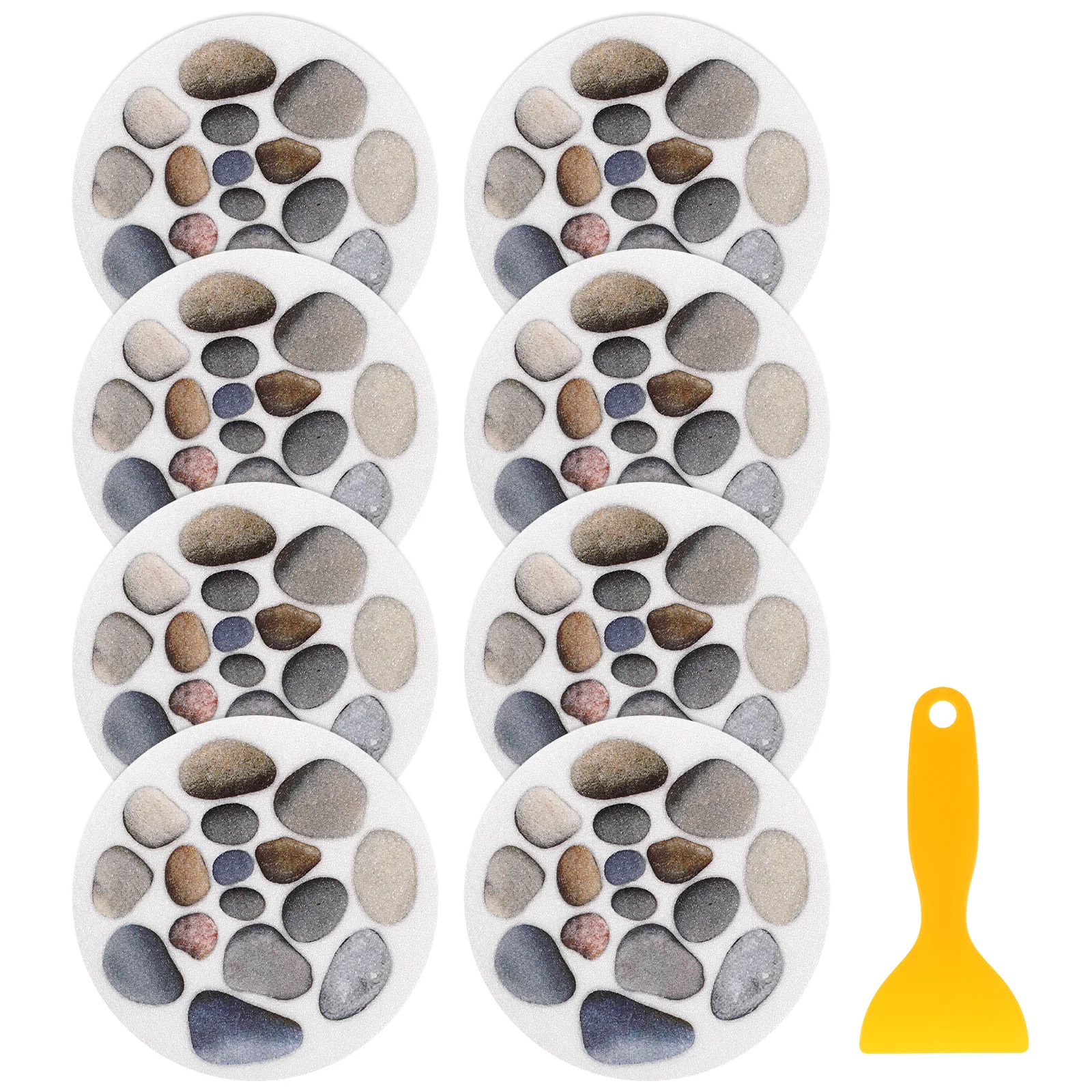 

8Pcs 15cm Stone Style Anti Slip Stickers for Bathtub Bathroom Pool Floor Safety Treads Non Slip Solution Easy Apply