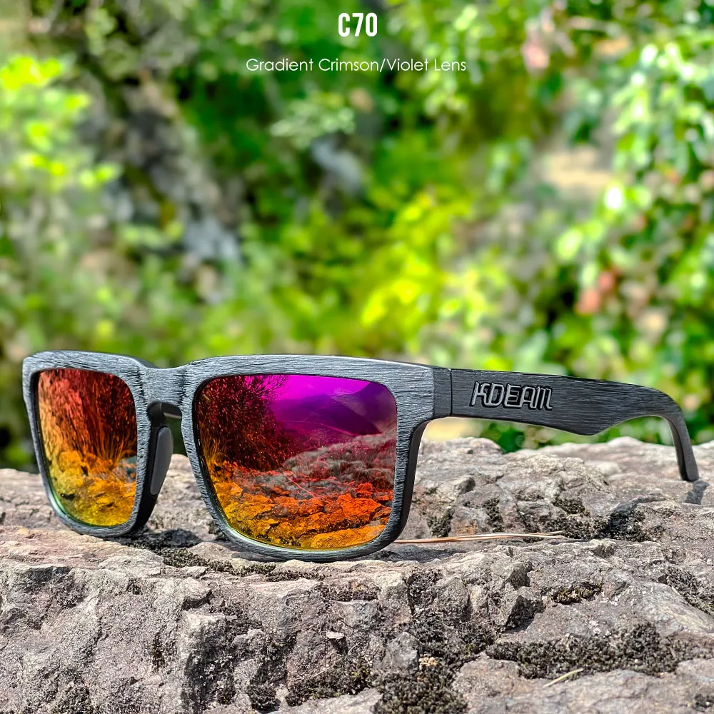 KDEAM Unisex Quadratische Sonnenbrille Polarisierter Blitz Mit Stilvoller Verspiegelter Rosa Sonnenbrille Neue Farben KD332
