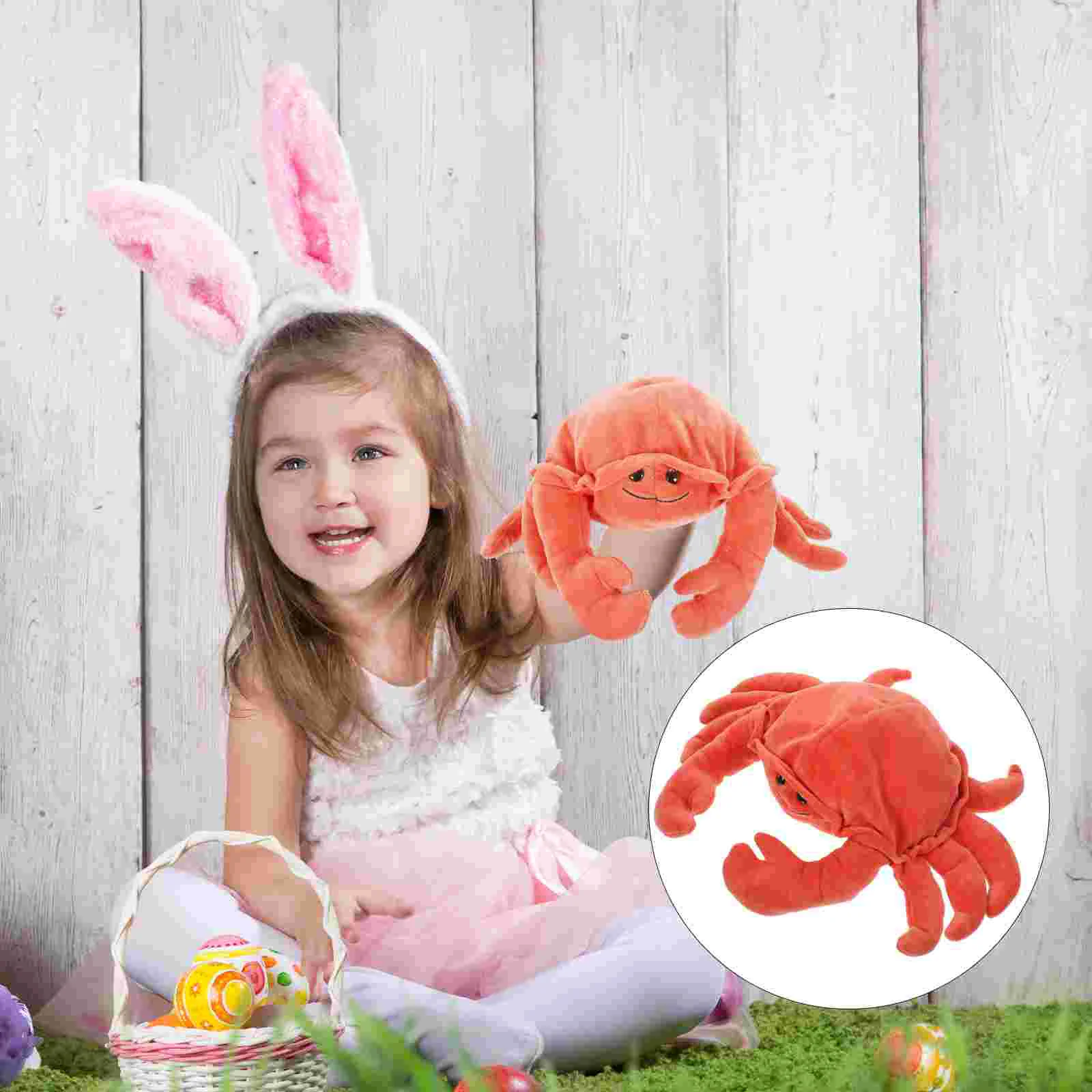 

Toy Adorable Crab Hand Puppet Animal Finger Puppets Plush Cotton Stuffed Cute Parent-child Animals