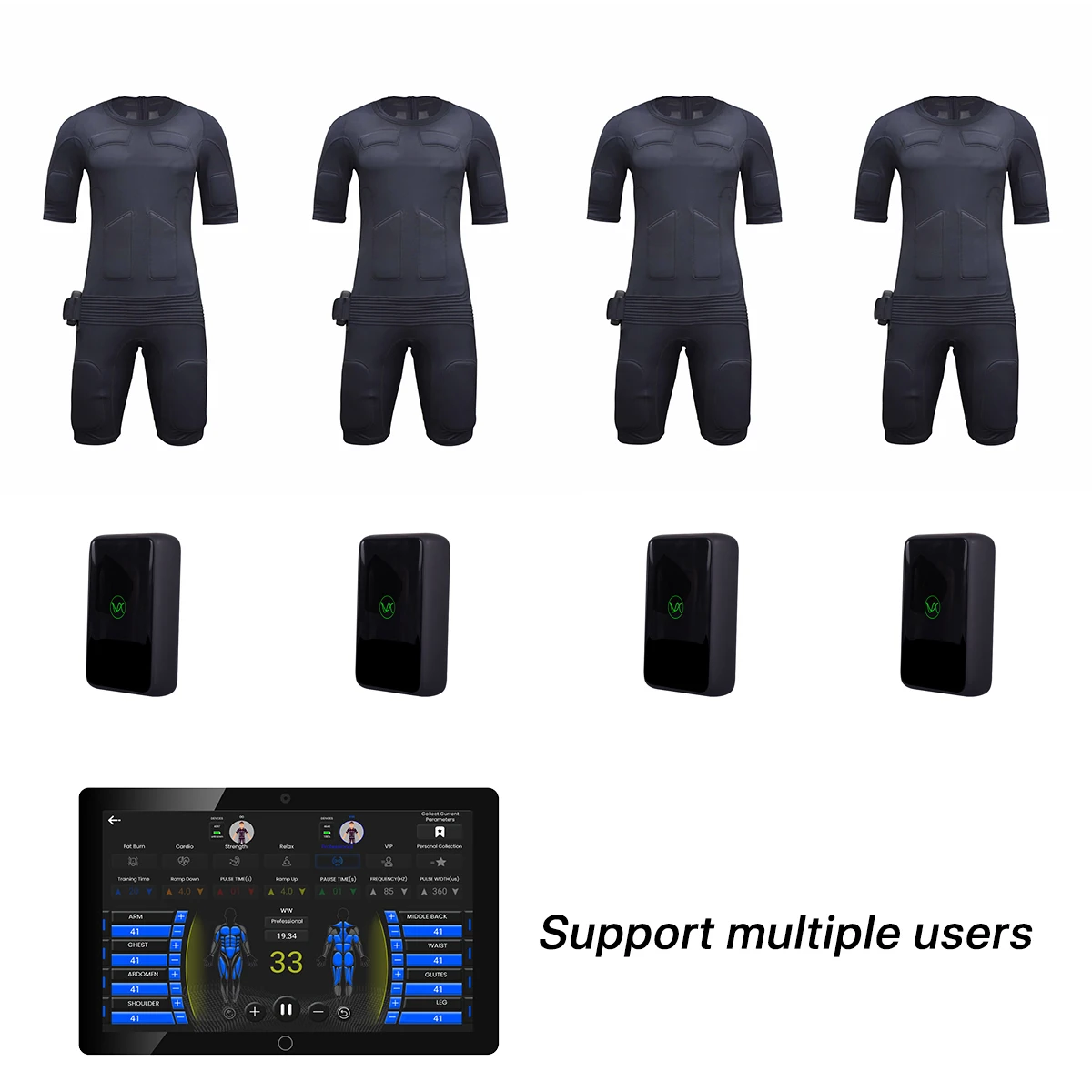Electrical Muscle Stimulation Suit for Fitness Studio