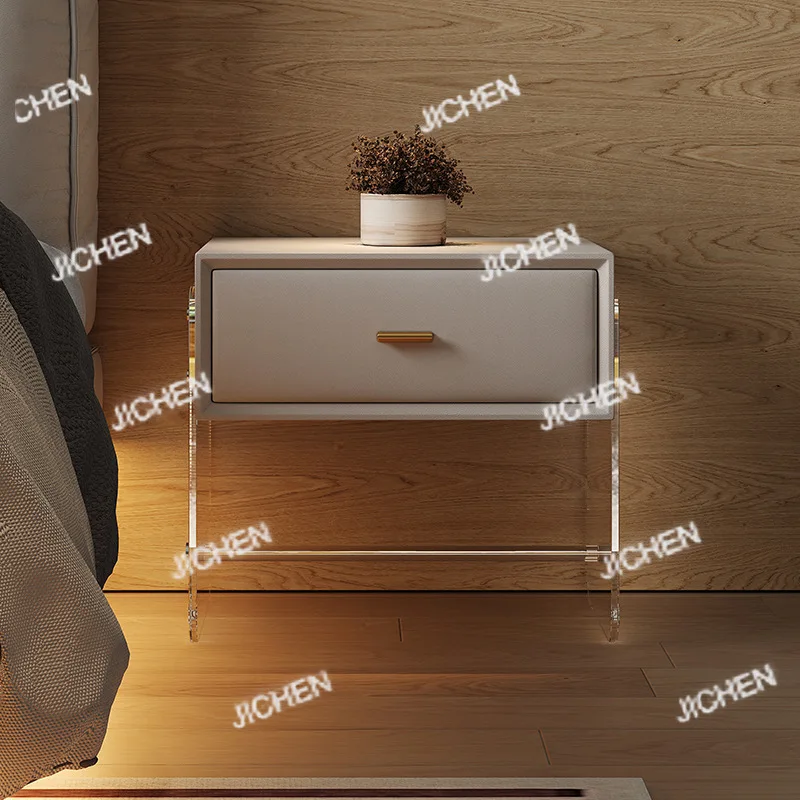 

Acrylic bedside table simple modern light luxury transparent floating Internet celebrity ins wind small bedroom bedside small ca