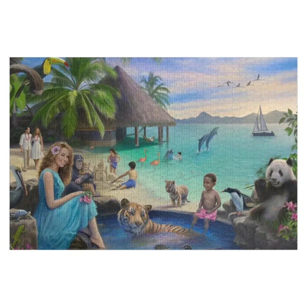 

A Pool in Paradise Jigsaw Puzzle Custom Wooden Gift Customizable Child Gift Custom Gift Puzzle