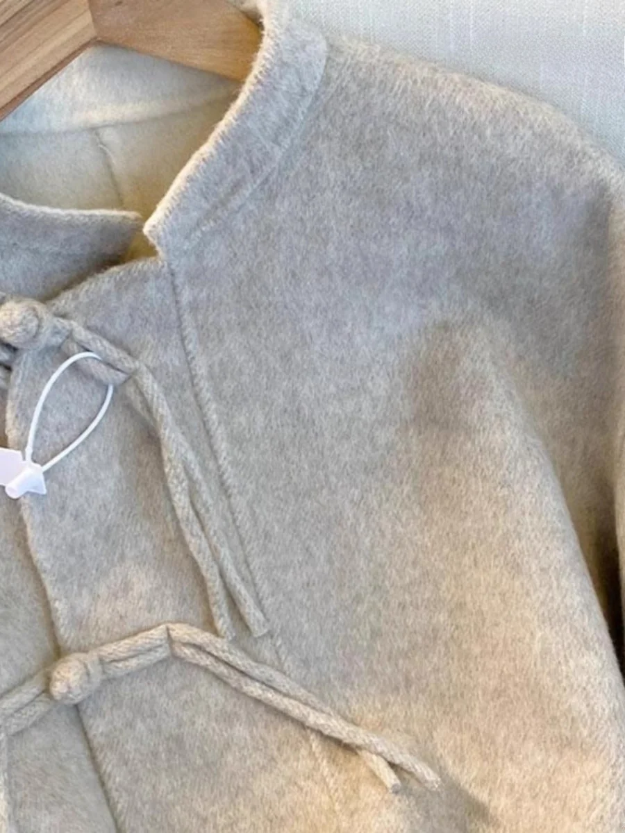 

Осень-зима, большой размер, мужской повседневный шерстяной топ в стиле ретро, модный свободный крой, длинный све, чистый цвет